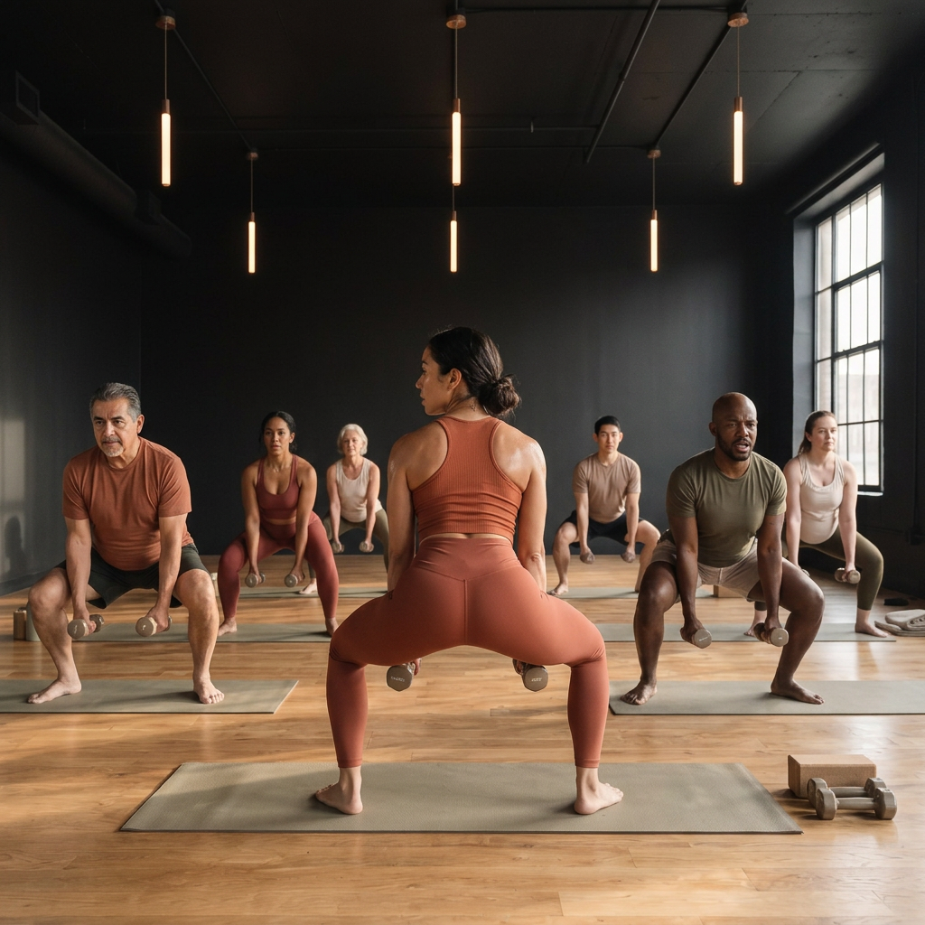 Sculpt class at The Sweat Social
