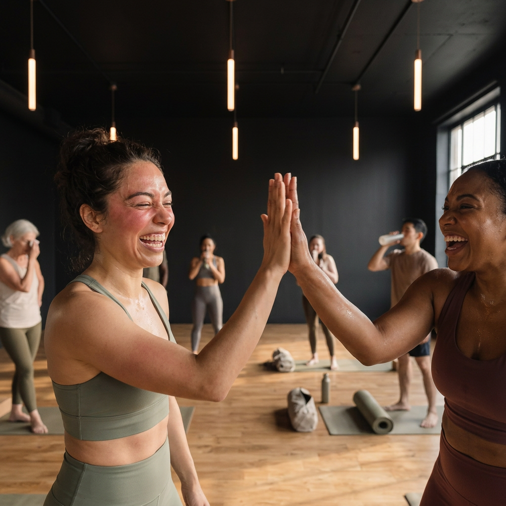 Members moving together at The Sweat Social