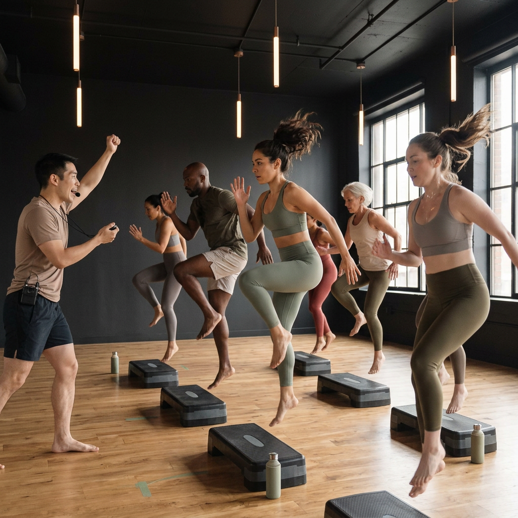Members moving together at The Sweat Social